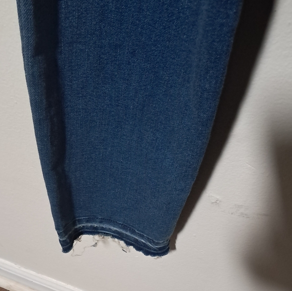 Maternity indigo blue side panel letdown hem maternity Overalls size XS. - Picture 7 of 10